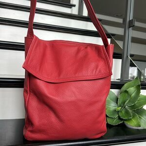 New! foks form Tote Bag genuine Leather Minimal Hobo Shoulder purse handbag